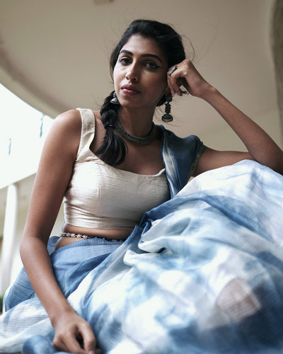 Leher - Naturally-Dyed Indigo Sari