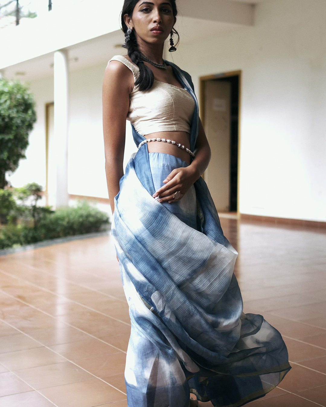 Leher - Naturally-Dyed Indigo Sari